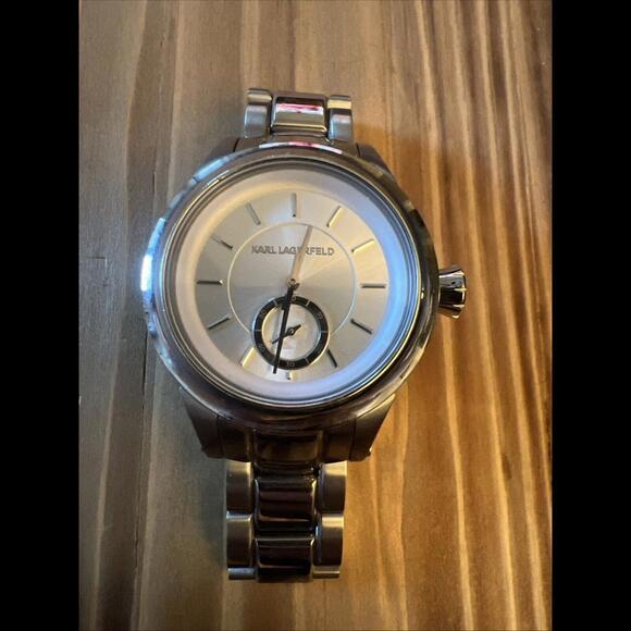 Karl Lagerfeld Men's Watch KL-1204 Silver New Battery